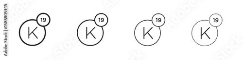 Potassium icon simple black vectors pack. Design infographic element