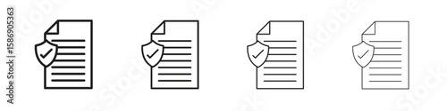 Policy icon simple black vectors pack. Design infographic element