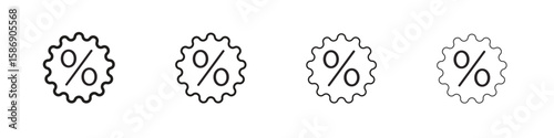 Percent icon simple black vectors pack. Design infographic element