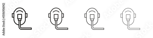 Oxygen mask icon simple black vectors pack. Design infographic element
