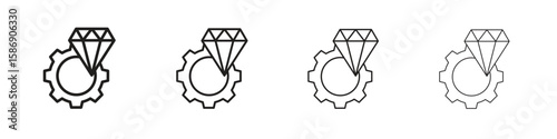 Operational excellence icon simple black vectors pack. Design infographic element
