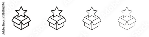 New product icon simple black vectors pack. Design infographic element