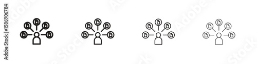 Multitask icon simple black vectors pack. Design infographic element