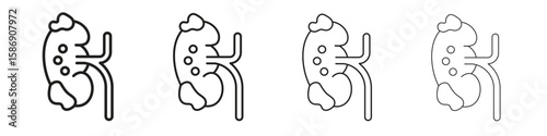 Kidney disease icon simple black vectors pack. Design infographic element