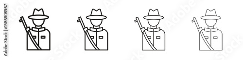 Hunter icon simple black vectors pack. Design infographic element