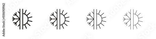 Hot and cold icon simple black vectors pack. Design infographic element