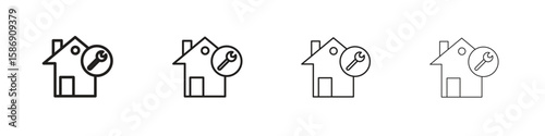 Home repair icon simple black vectors pack. Design infographic element