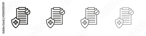 Health insurance icon simple black vectors pack. Design infographic element