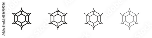 Graphene icon simple black vectors pack. Design infographic element