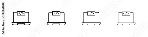 Front end icon simple black vectors pack. Design infographic element