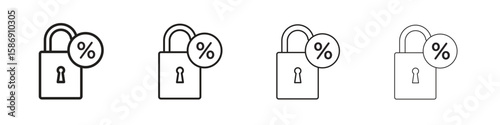 Fixed rate mortgage icon simple black vectors pack. Design infographic element