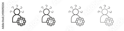 Curious human icon simple black vectors pack. Design infographic element