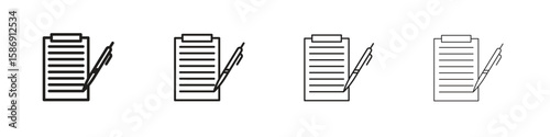 Contract icon simple black vectors pack. Design infographic element
