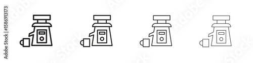 Cold pressed juicer icon simple black vectors pack. Design infographic element