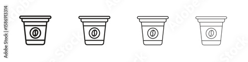 Coffee capsule icon simple black vectors pack. Design infographic element