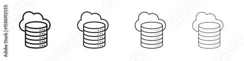 Cloud server icon simple black vectors pack. Design infographic element