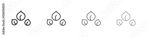 Chickpeas hummus icon simple black vectors pack. Design infographic element