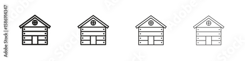 Chalet icon simple black vectors pack. Design infographic element