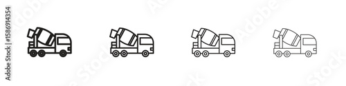 Cement truck icon simple black vectors pack. Design infographic element
