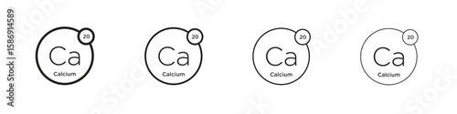 Calcium icon simple black vectors pack. Design infographic element