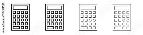Calculator icon simple black vectors pack. Design infographic element