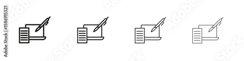 Blended learning icon simple black vectors pack. Design infographic element
