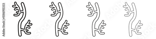Blood vessel icon simple black vectors pack. Design infographic element