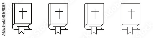 Bible icon simple black vectors pack. Design infographic element