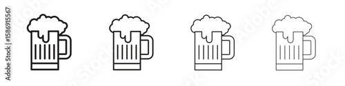 Beer icon simple black vectors pack. Design infographic element
