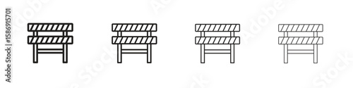 Barrier icon simple black vectors pack. Design infographic element