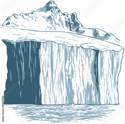 fullshot_of_a_glacier_ice_icon_the_background_color_should_be_whi