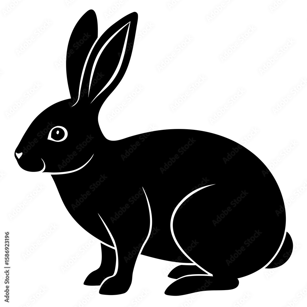Obraz premium black silhouette of a rabbit