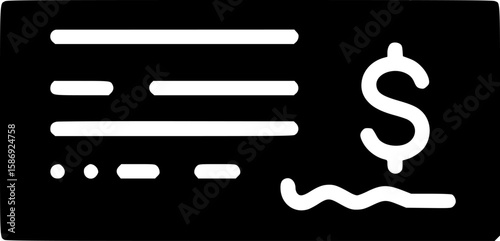 money check glyph vector flat icon
