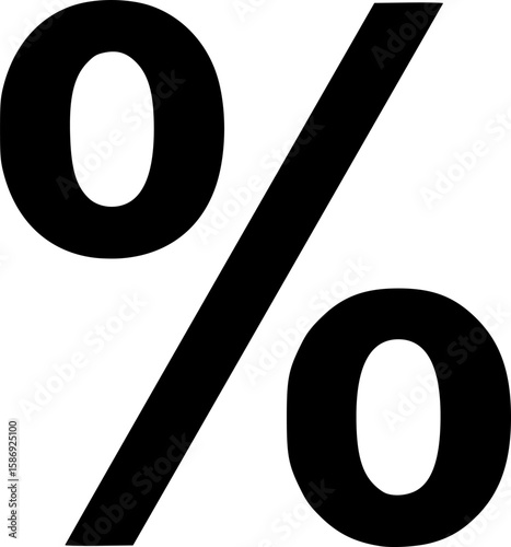 percentage glyph vector flat icon
