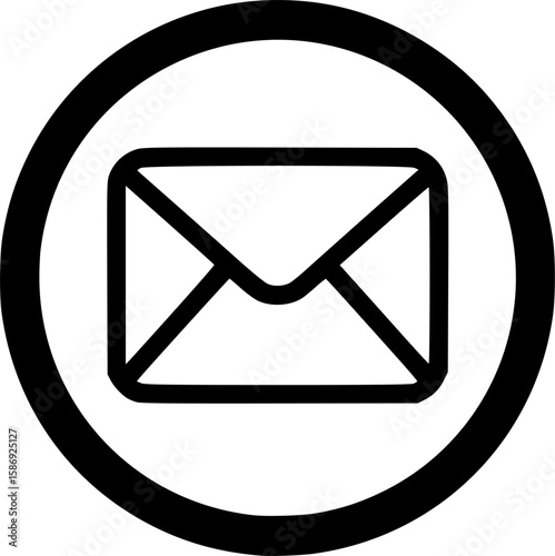 circle envelope vector flat icon
