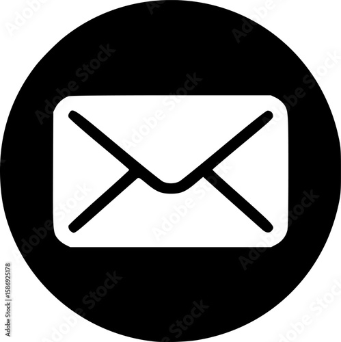 circle envelope vector flat icon
