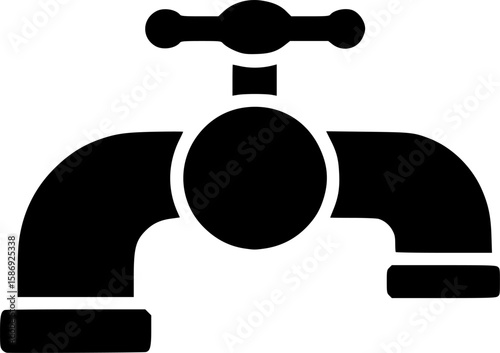 faucet glyph flat vector icon
