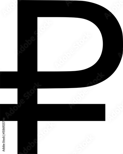 ruble currency glyph icon flat vector icon
