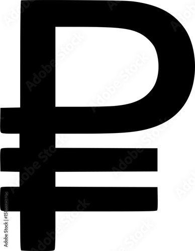 ruble currency glyph icon flat vector icon
