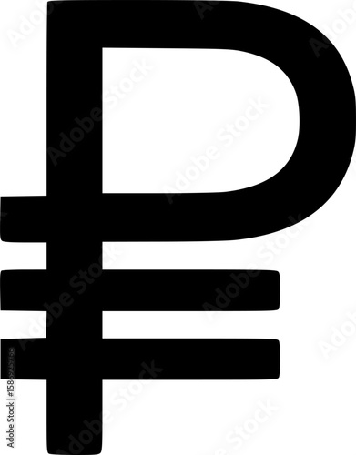 ruble currency glyph icon flat vector icon
