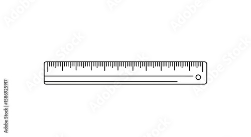 Vector ruler vector icon measuring tool for length and distance measurement in inches and centimeters drawing