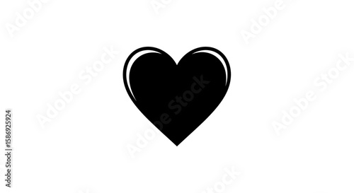 Vector black heart vector graphic for valentine's day love and romance themed designs and creative projects use 100