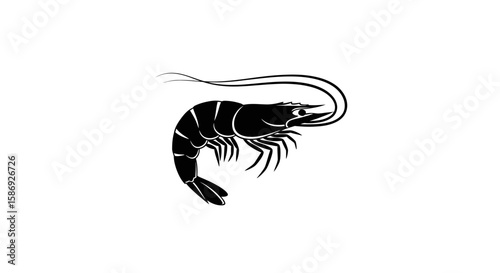 Vector shrimp vector illustration seafood graphic crustacean animal aquatic sea life prawn silhouette food icon design art