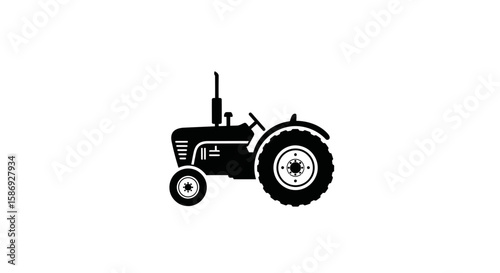Vector vintage tractor silhouette vector illustration for farm equipment and agricultural machinery design needs