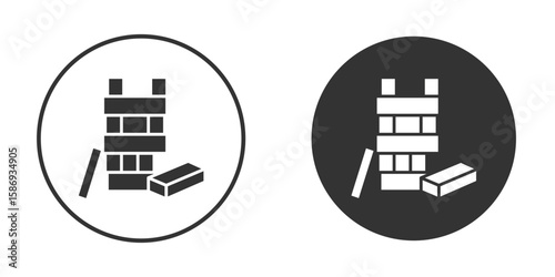 Wooden block icon in modern minimalistic flat versions