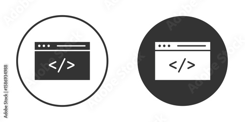 Web Code icon in modern minimalistic flat versions