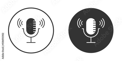 Voice recognition icon in modern minimalistic flat versions