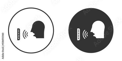 Voice control icon in modern minimalistic flat versions