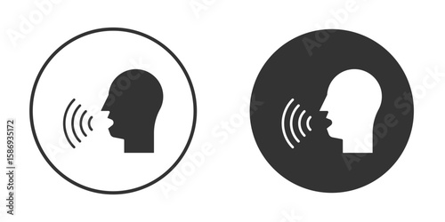 Voice control icon in modern minimalistic flat versions
