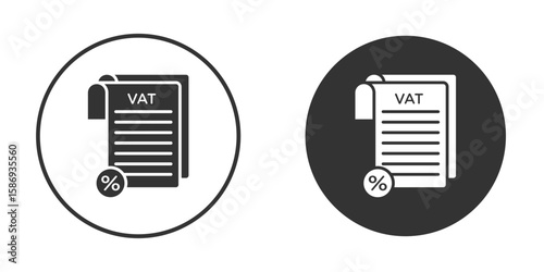 Value added tax VAT icon in modern minimalistic flat versions